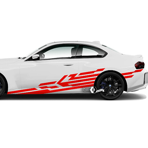 Coppia BMW M2 M240 G42 F22 F87 M Performance Wrap Splash Side Fender Porte Linee Letto Vinile Decalcomania
