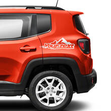 Adesivi in vinile personalizzati con testo Montagne per parafango posteriore laterale Coppia per Jeep Renegade 2
