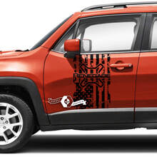 Coppia adesivi per decalcomanie grafiche in vinile con bandiera USA distrutta per porte laterali Jeep Renegade
 2