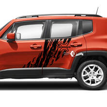 Coppia adesivi per decalcomanie in vinile grafico distrutto per porte laterali Jeep Renegade
 2