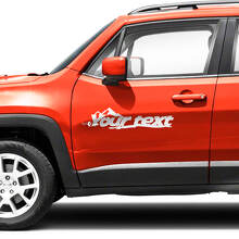 Adesivi in vinile personalizzati con testo per parafango, cofano, fianco e porte per Jeep Renegade 2