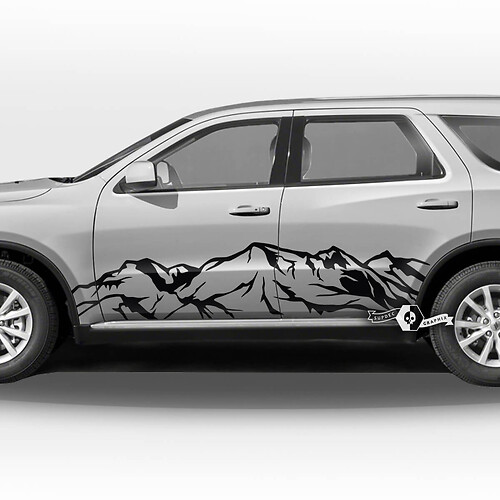 Coppia adesivi in ​​vinile con decalcomanie per porte laterali Dodge Durango e strisce rocker
