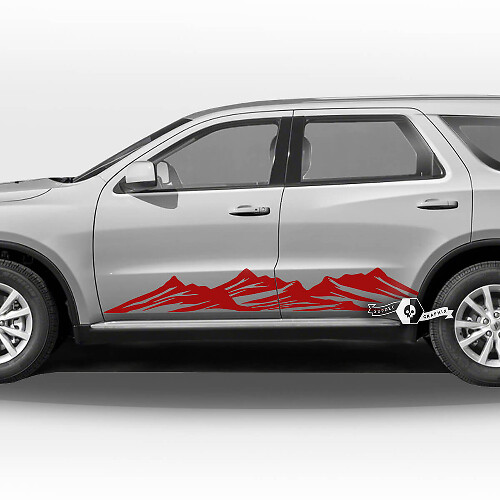 Coppia adesivi in ​​vinile con decalcomania Dodge Durango per porte laterali e strisce rocker
