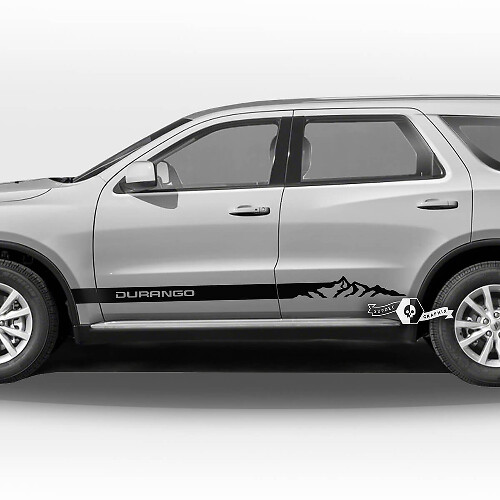 Coppia Dodge Durango porte laterali pannello basculante montagne strisce finiture decalcomanie adesivi in ​​vinile

