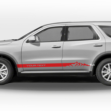 Coppia di Adesivi in Vinile a Strisce Laterali Stile Montagna per Dodge Durango_3