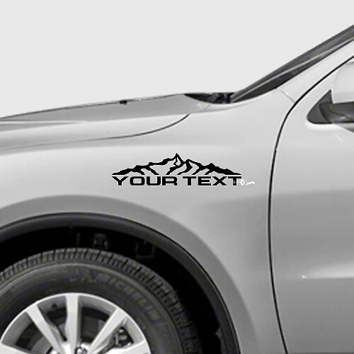 Kit di adesivi in vinile con testo personalizzato e catena montuosa per parafango Dodge Durango_1