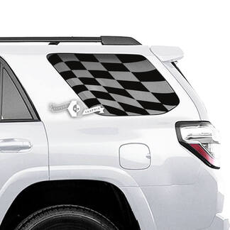 Coppia di adesivi per decalcomanie in vinile con bandiera a scacchiera per finestra laterale 4Runner per Toyota 4Runner
