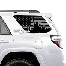 Coppia di adesivi per decalcomanie in vinile laterali con bandiera USA 4Runner per finestra Statua della Libertà per Toyota 4Runner
 2
