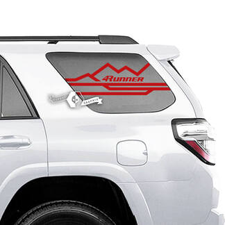Coppia di adesivi per decalcomanie in vinile laterali con logo 4Runner Window Mountains Line per Toyota 4Runner

