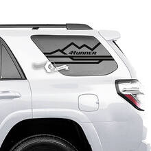 Coppia di adesivi per decalcomanie in vinile laterali con logo 4Runner Window Mountains Line per Toyota 4Runner
 2