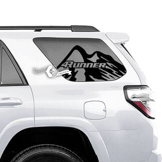 Coppia di adesivi per decalcomanie in vinile laterali con logo 4Runner Window Mountains per Toyota 4Runner
