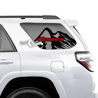 Coppia di adesivi per decalcomanie in vinile laterali con logo 4Runner Window Mountains per Toyota 4Runner - 2 colori
