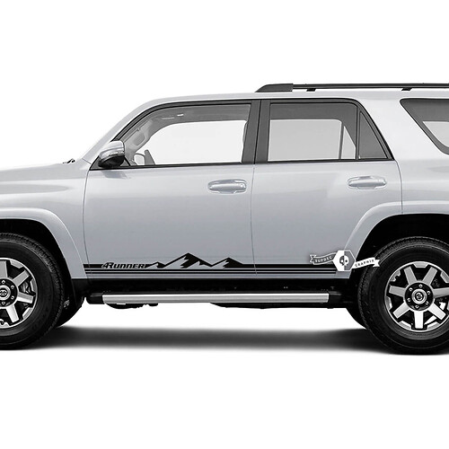 Coppia 4Runner Porta Laterale Vinile Montagne Rocker Pannello Linee Trim Stripe Vinile Decalcomanie Adesivi per Toyota 4Runner TRD
