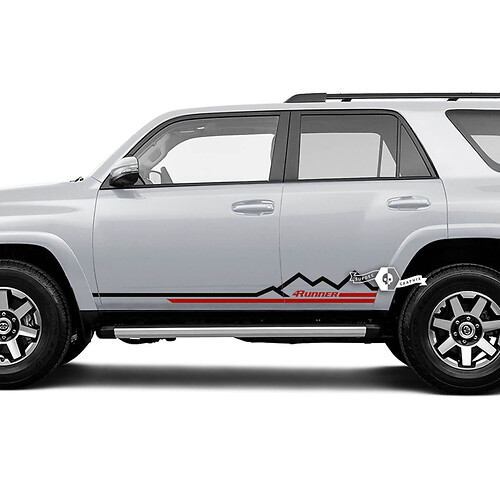 Decalcomanie per finiture in vinile per porte laterali Toyota 4Runner | Strisce da rocker di montagna
