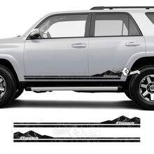 Coppia 4Runner Porta Laterale Vinile Montagne Rocker Pannello Topografica Mappa Stile Della Banda Del Vinile Decalcomanie Adesivi per Toyota TRD 4Runner
 2