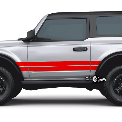 Coppia di adesivi per decalcomanie a strisce laterali Ford Bronco per 2 porte per Ford Bronco

