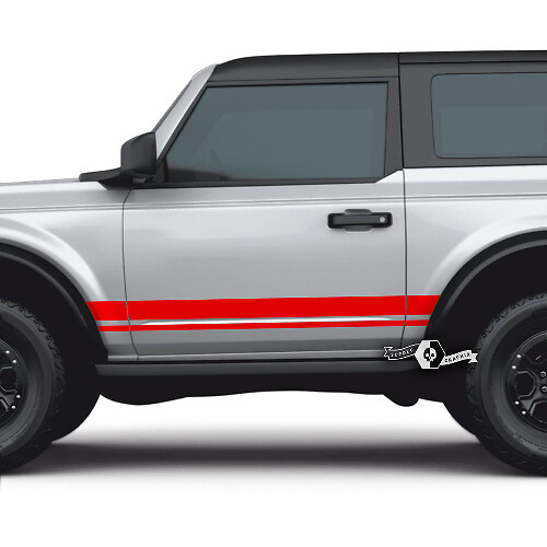 Coppia di adesivi a strisce per decalcomanie laterali Ford Bronco per 2 porte per Ford Bronco
