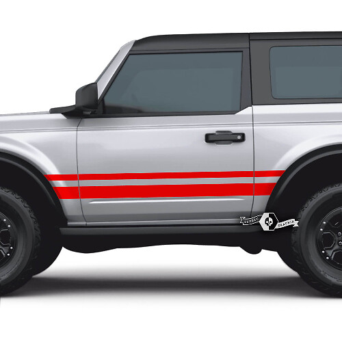2x set di 2 adesivi per strisce laterali Ford Bronco per porte per Ford Bronco

