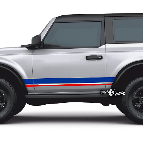 Coppia di adesivi a strisce per decalcomanie laterali Ford Bronco per 2 porte per Ford Bronco 2 colori
