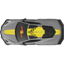 Strisce Racing Larghe Cofano Tetto Bagagliaio Adesivo in Vinile per Chevrolet Corvette C8 Stingray Z06 2