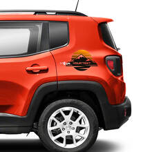 Coppia Jeep Renegade Fender Mountain Side Logo Sunset Retro Old School Graphic Decalcomania in vinile Gradiente
 3