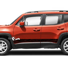 Coppia di adesivi in ​​vinile grafico a strisce laterali con pannello rocker Jeep Renegade
 2
