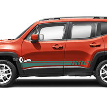 Coppia adesivi in ​​vinile grafico a strisce con pannello rocker Jeep Renegade
 2