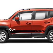 Coppia adesivi in ​​vinile grafico a strisce con pannello rocker Jeep Renegade
 3