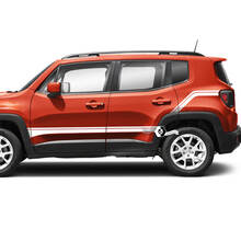 Coppia adesivi in ​​vinile con grafica a strisce laterali posteriori per Jeep Renegade Fender Doors
 2