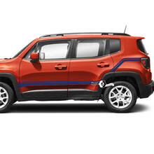 Coppia adesivi in ​​vinile con grafica a strisce laterali posteriori per Jeep Renegade Fender Doors
 3