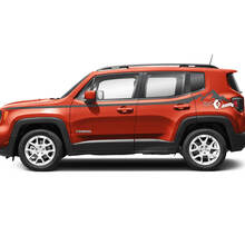 Coppia adesivi decalcomanie in vinile con grafica a strisce laterali posteriori per Jeep Renegade Fender Mountain
 2
