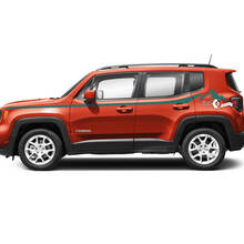 Coppia adesivi decalcomanie in vinile con grafica a strisce laterali posteriori per Jeep Renegade Fender Mountain
 3
