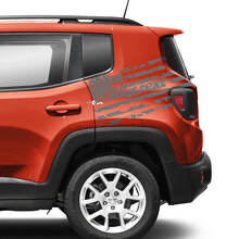 Coppia Jeep Renegade parafango posteriore bandiera USA distrutta grafica decalcomania in vinile adesivo mono sfumatura
 3
