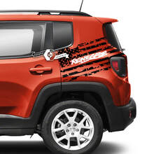 Coppia Jeep Renegade Parafango posteriore Bandiera USA Distrutta Grafica Adesivo in vinile 2 colori
 3