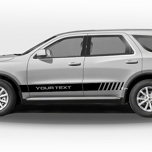 Strisce Racing con Testo Personalizzato Set di Adesivi Laterali in Vinile per Dodge Durango