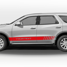 Strisce Racing con Testo Personalizzato Set di Adesivi Laterali in Vinile per Dodge Durango_3