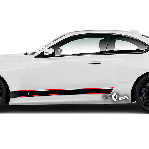 Coppia BMW M2 M240 G42 F22 F87 M Performance Trim Striscia laterale Porte Stripe Adesivo in vinile 2 colori
