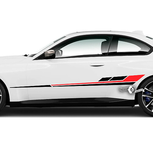 Coppia BMW M2 M240 G42 F22 F87 M Performance Modern Side Stripe Doors Stripe Adesivo in vinile
