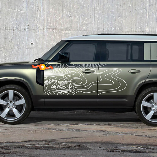 Porte coppia Decal di mappa topografica per Land Rover Defender 110 Vinil Sticker
