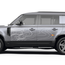 Porte coppia Decal di mappa topografica per Land Rover Defender 110 Vinil Sticker
 3