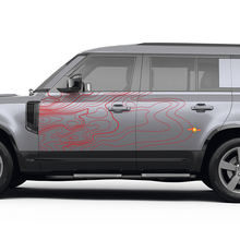 Porte coppia Decal di mappa topografica per Land Rover Defender 110 Vinil Sticker
 4