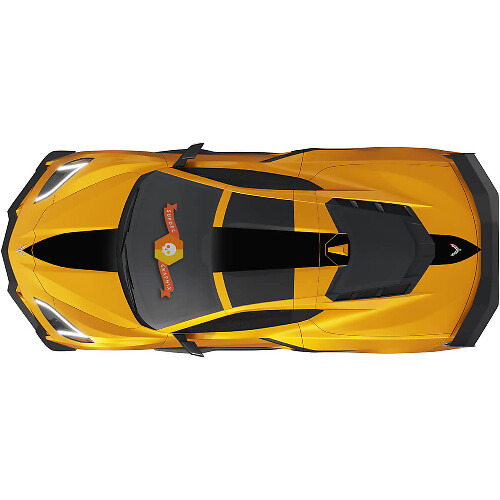 Kit adesivi in vinile con strisce da corsa per cofano, tetto e bagagliaio per Chevrolet Corvette C8