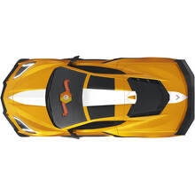 Kit adesivi in vinile con strisce da corsa per cofano, tetto e bagagliaio per Chevrolet Corvette C8_2