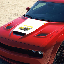 Adesivo in Vinile per Cofano Stile 1320 Super Bee per Dodge Challenger_2