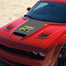 Adesivo in Vinile per Cofano Stile 1320 Super Bee per Dodge Challenger_3