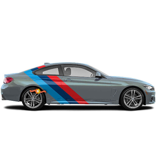 Kit di Adesivi in Vinile Tripla Striscia Laterale M-Style per Modelli BMW