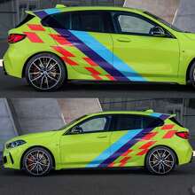 Adesivo Vinile Bandiera a Scacchi Porte Laterali Posteriori M Performance per BMW M3 M4_2