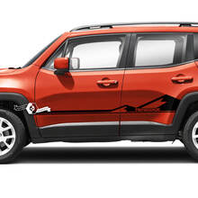 Coppia Jeep Renegade Doors Side Mountains Graphic Stripe Vinile Decalcomania Striscia adesiva
 2