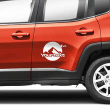 Coppia Jeep Renegade Doors Side Mountains Logo grafico Vinile adesivo a strisce
 2
