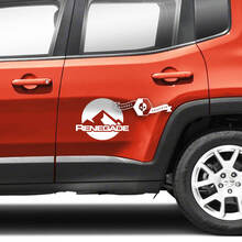 Coppia Jeep Renegade Doors Side Mountains Logo grafico Vinile adesivo a strisce
 2
